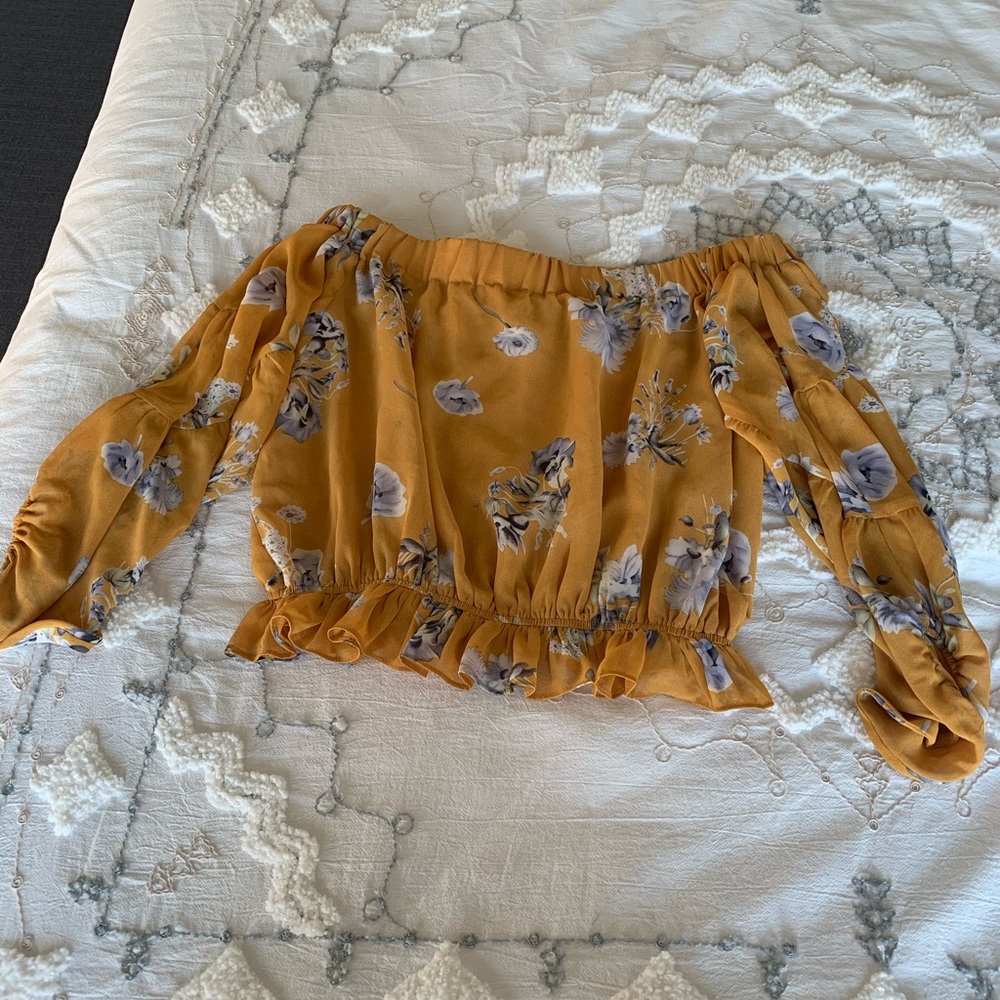 Cropped off the shoulder blouse